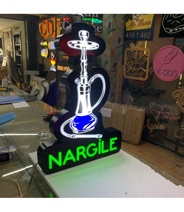 Nargile ışıklı tabela (Nargile ışıklı 3d led tabela)