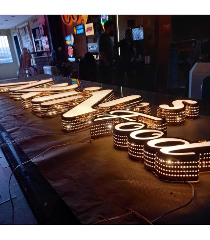 Bakır Krom Delikli Kutu Harf