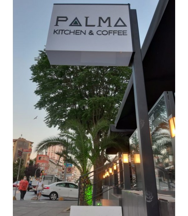 Palma Kitchen Coffee Ayaklı Çift  Taraflı Işıklı Tabela
