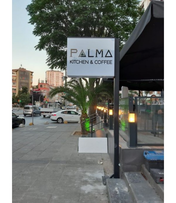 Palma Kitchen Coffee Ayaklı Çift  Taraflı Işıklı Tabela