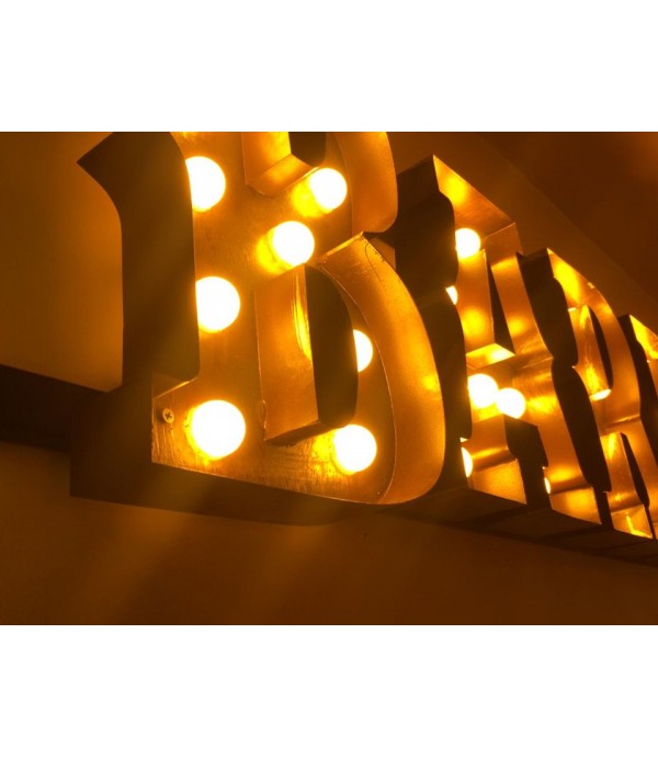 Almanya Barber Eskitme Kutu Harf  Ampul Tabela