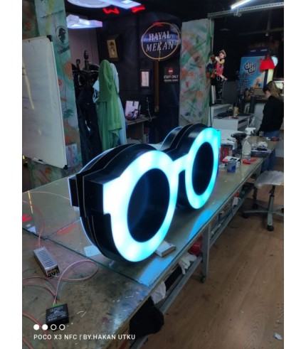 Faros Optik çift taraflı rgb Led ışıklı Tabela