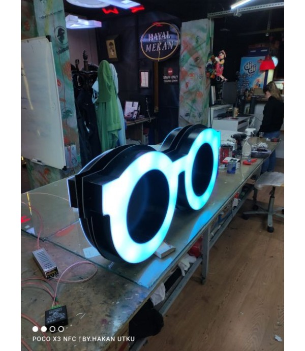 Faros Optik çift taraflı rgb Led ışıklı Tabela