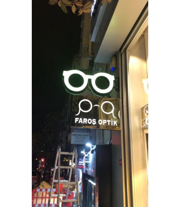 Faros Optik çift taraflı rgb Led ışıklı Tabela