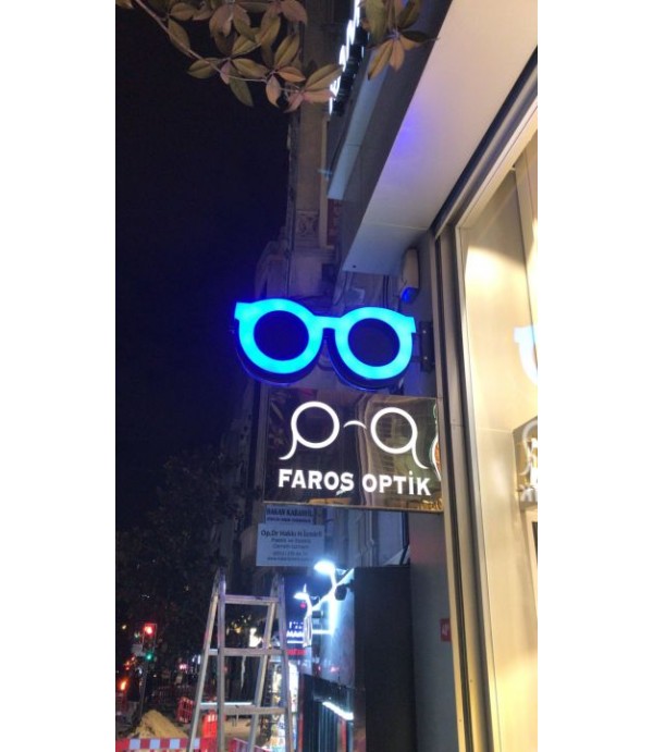 Faros Optik çift taraflı rgb Led ışıklı Tabela