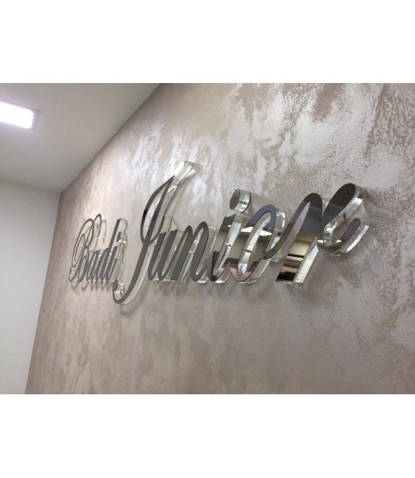 Badi Junior Nişantası İç Mekanda Bronz Krom Kesme Harf Uygulaması