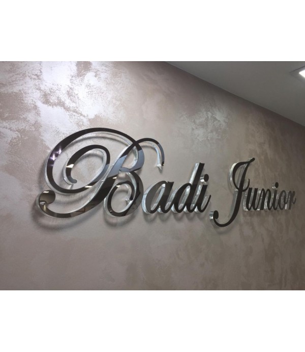 Badi Junior Nişantası İç Mekanda Bronz Krom Kesme Harf Uygulaması