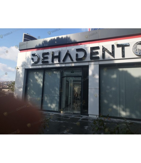 Dehadent Parlak Siyah Krom Kutu Harf endirekt led aydınlatma tabela 