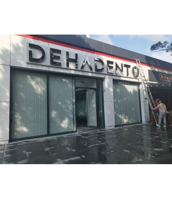 Dehadent Parlak Siyah Krom Kutu Harf endirekt led aydınlatma tabela 