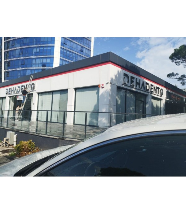 Dehadent Parlak Siyah Krom Kutu Harf endirekt led aydınlatma tabela 