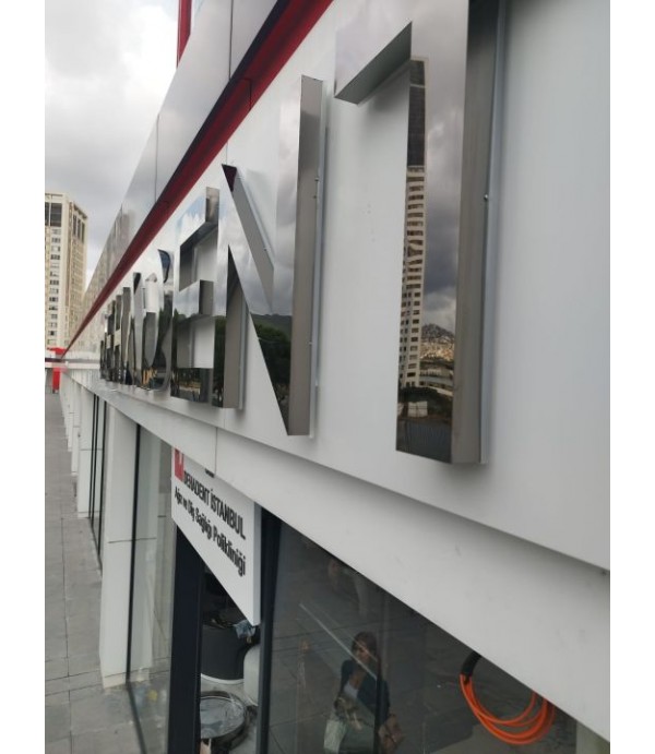 Dehadent Parlak Siyah Krom Kutu Harf endirekt led aydınlatma tabela 