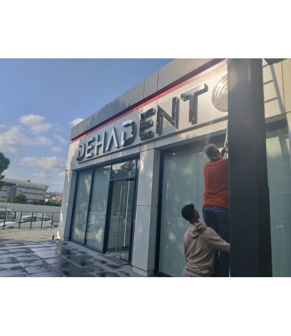 Dehadent Parlak Siyah Krom Kutu Harf endirekt led aydınlatma tabela 