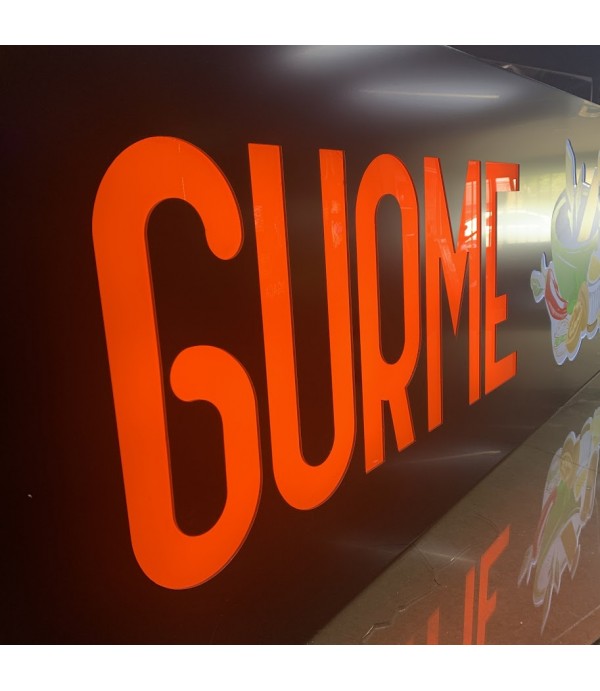 Işıklı dekupe bakkal tabelası