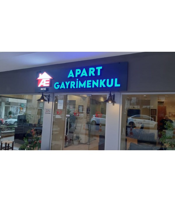 Apart Gayrimenkul Işıklı Kutu Harf Tabela