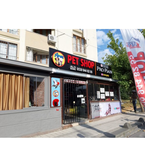 Aren Pet Shop Işıklı Kutu Harf Tabela