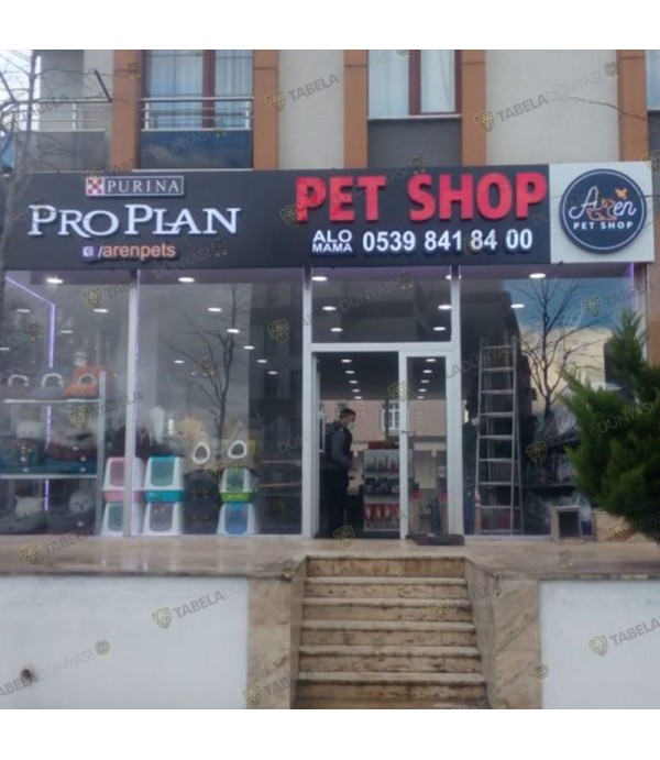 Aren Pet Shop Işıklı Tabela