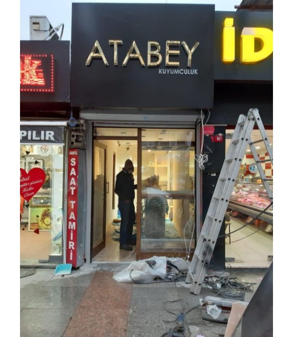 Atabey Kuyumculuk Endirek Led  Gold Krom Kutu Harf