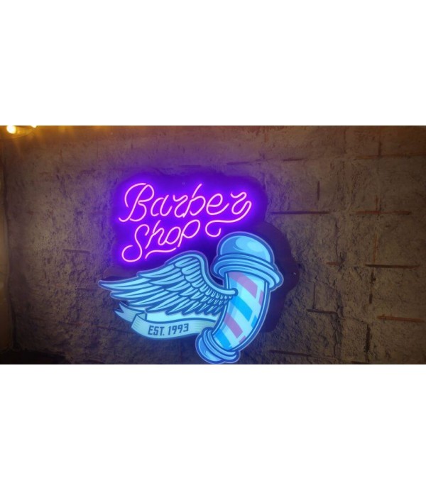 Almanya Barber Shop  Neon Görünümlü Hortum Led