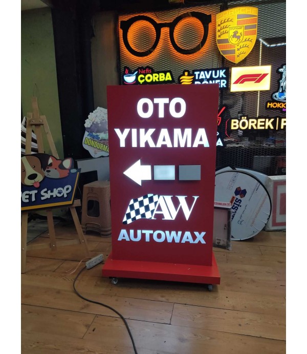 Autowax Oto Yıkama Işıklı Kanopi Totem