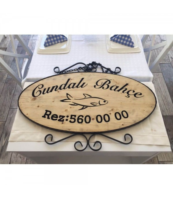 Cundalı bahçe ferforje tabela