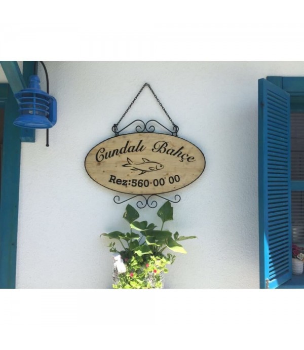 Cundalı bahçe ferforje tabela