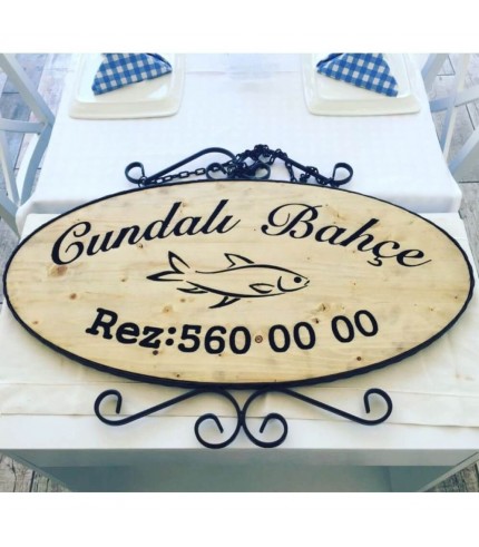 Cundalı bahçe ferforje tabela