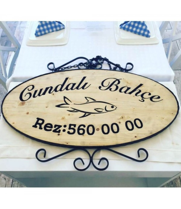 Cundalı bahçe ferforje tabela