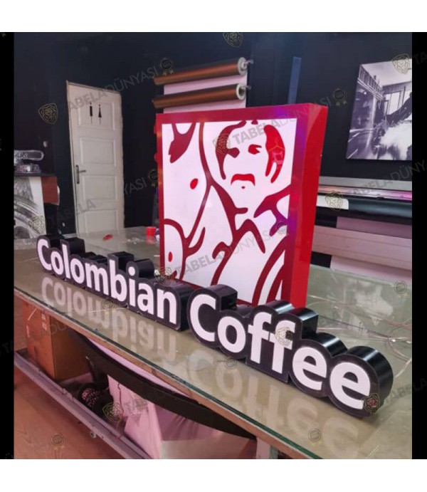 Colombian Coffee Juan Valdez Işıklı Kutu Harf Tabela