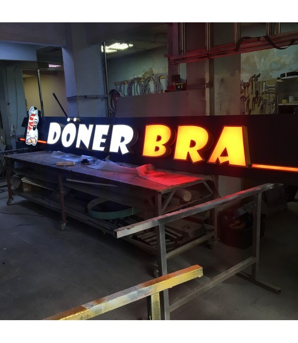 Döner Bra Almaya Işıklı tabela