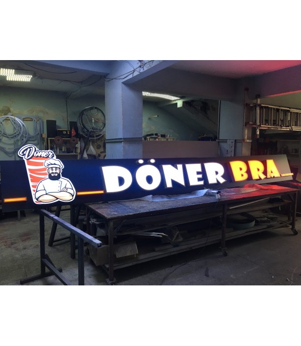 Döner Bra Almaya Işıklı tabela