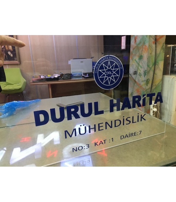 Durul Harita Mühendislik Pleksi Kapı Tabela