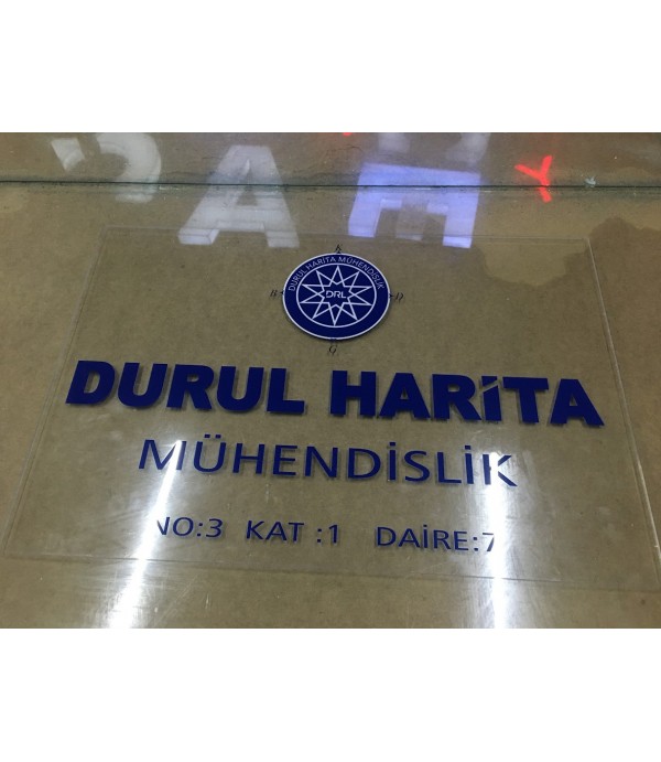 Durul Harita Mühendislik Pleksi Kapı Tabela
