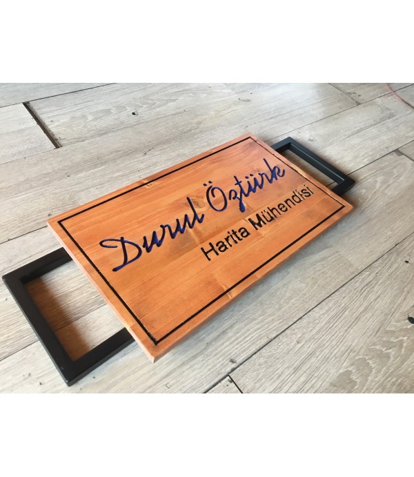 Durul Harita Mühendislik Ahşap Kapı Tabelası