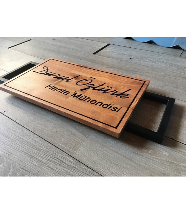 Durul Harita Mühendislik Ahşap Kapı Tabelası