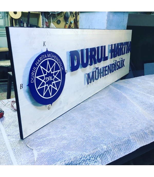 Durul Harita Mühendislik Işıklı Ahşap Tabela