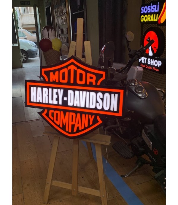 Harley Davidson ışıklı garaj tabelası