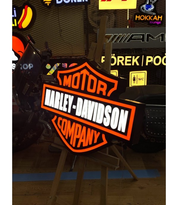Harley Davidson ışıklı garaj tabelası