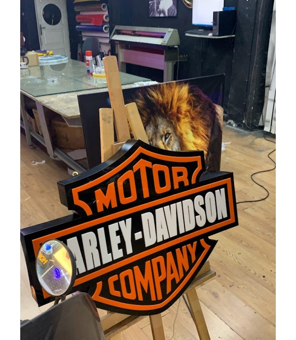 Harley Davidson ışıklı garaj tabelası
