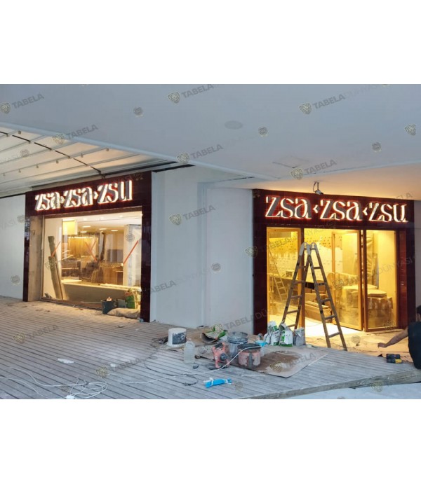 Zsa Zsa Zsu Bodrum Bronz ışıklı Kutu Harf Tabela 