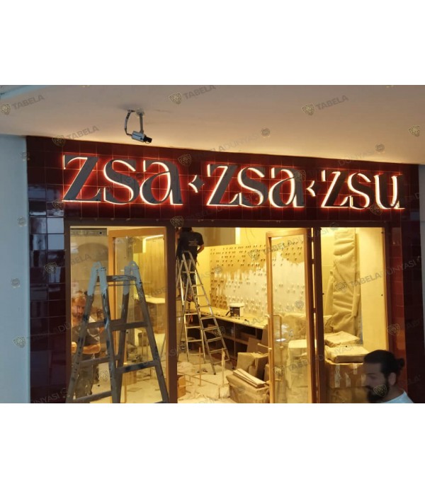 Zsa Zsa Zsu Bodrum Bronz ışıklı Kutu Harf Tabela 