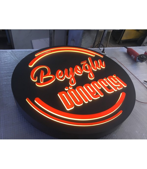 Beyoğlu Dönercisi Caddebostan Işıklı Kesme Harf Tabela