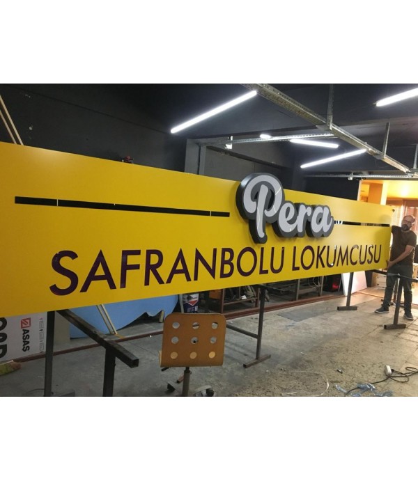 Pera Safranbolu Lokumcusu Led  Aluminyum Fileli Tabela