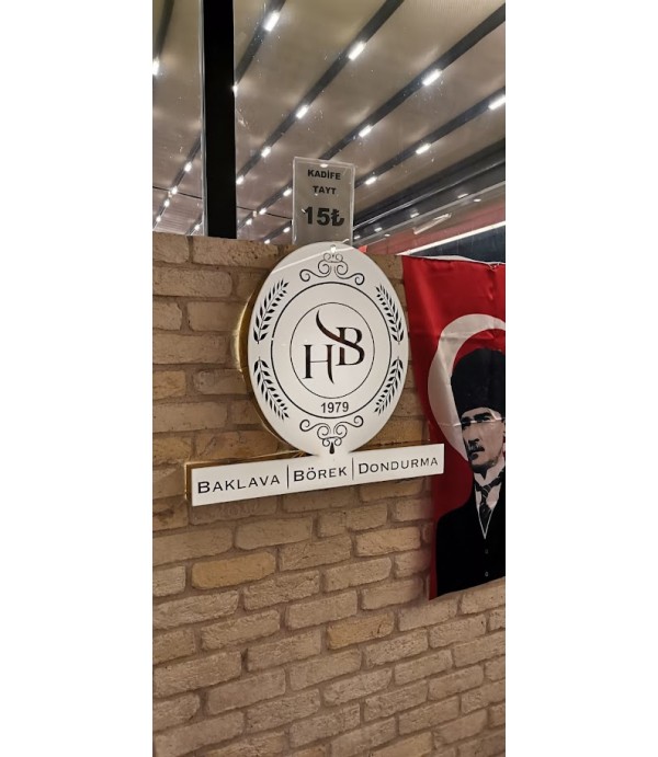 Hacıbey Baklava Börek Gold Krom Işıklı Kutu Harf