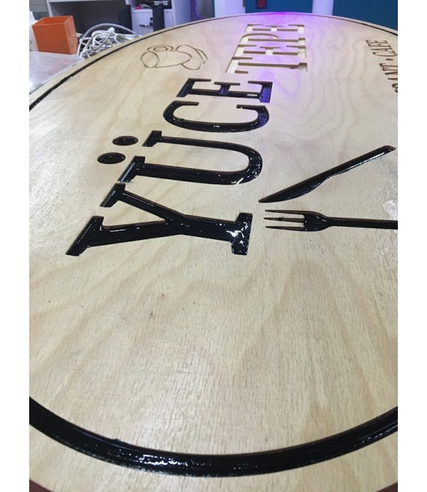 Yüce Tepe Restaurant cafe ahşap tabela