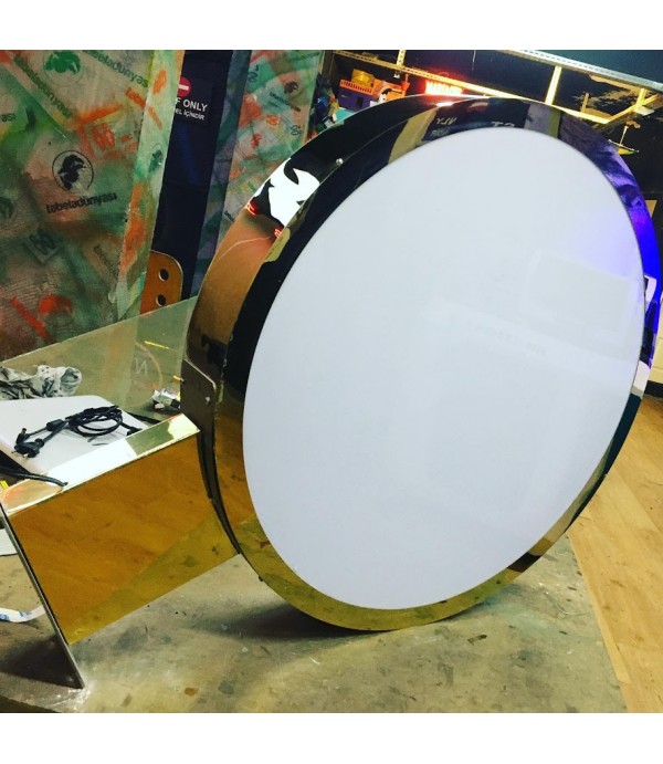 Işıklı gold krom fileli daire hazır tabela