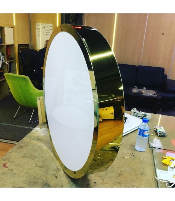 Işıklı gold krom fileli daire hazır tabela