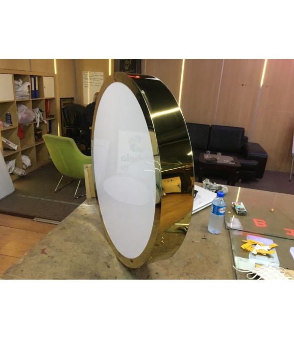 Işıklı gold krom fileli daire hazır tabela