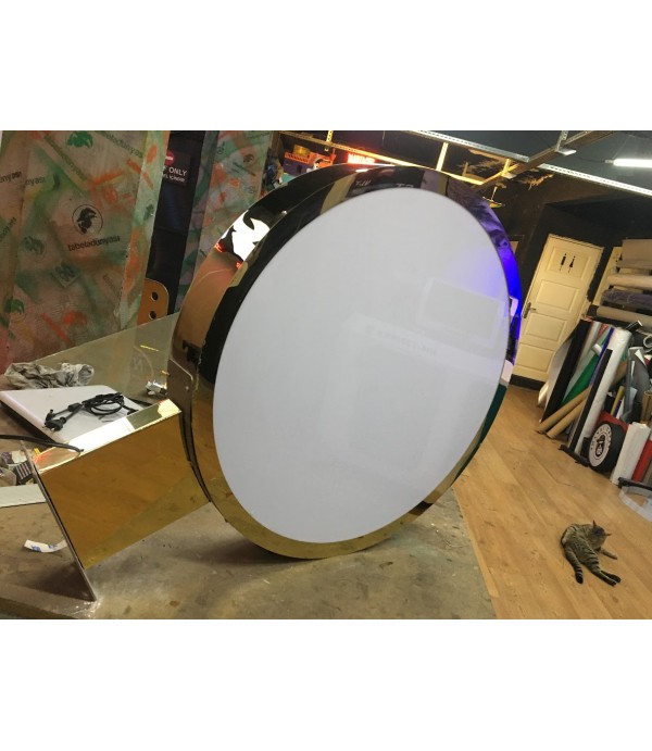 Işıklı gold krom fileli daire hazır tabela