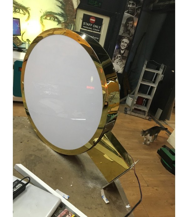 Işıklı gold krom fileli daire hazır tabela