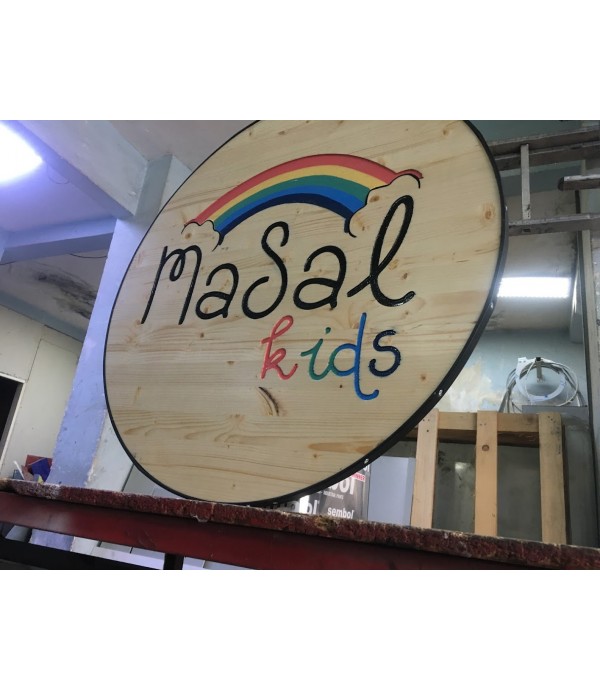 Masal Kids Ahşap Tabela